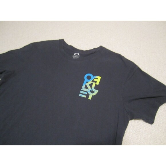 Oakley Shirt Mens Large Blue Regular Fit Graphic Print Short Sleeve Crew Neck - Picture 2 of 7